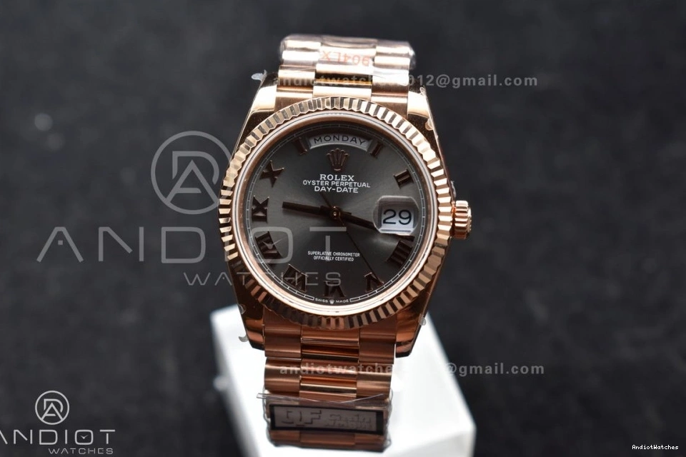 DayDate (Gain Edition Popular 36 President Dial Grey Steel Roman 673 904L V5 Best vr3255 Weight) QF Bracelet on RG 0114